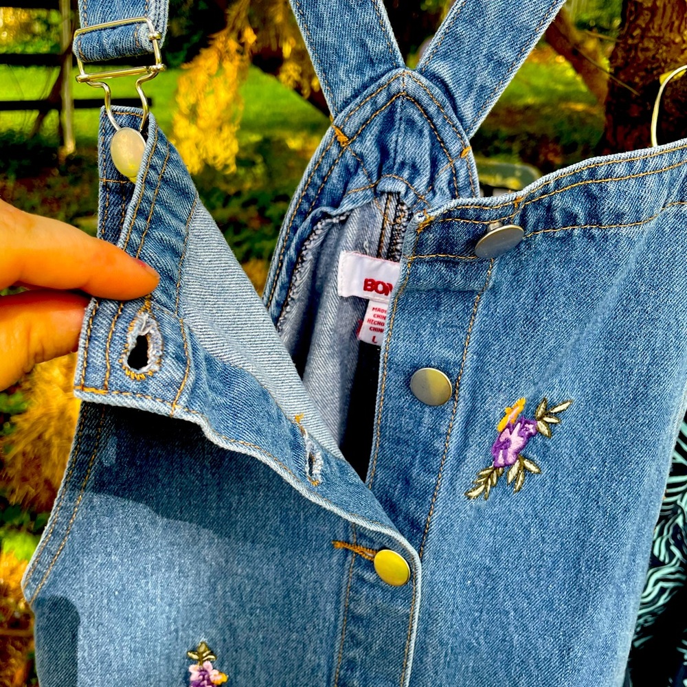 Vintage bongo 90s overall dress button down!!!